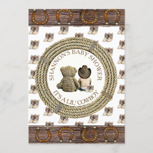 Invitation Lil' Cowboy Pays et Baby shower de l'Ouest