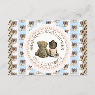 Invitation Lil' Cowboy Pays et Baby shower de l'Ouest