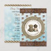 Invitation Lil' Cowboy Pays et Baby shower de l'Ouest (Devant / Derrière)