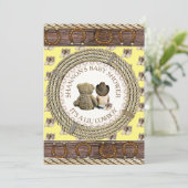 Invitation Lil' Cowboy Rustic Country et Western Baby shower (Debout devant)