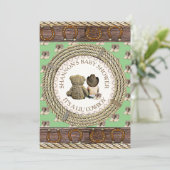 Invitation Lil' Cowboy Rustic Country et Western Baby shower (Debout devant)