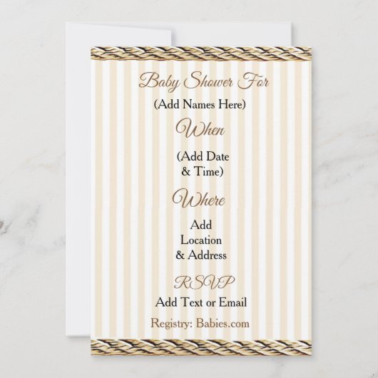 Invitation Lil' Cowboy Rustic Country et Western Baby shower (Dos)