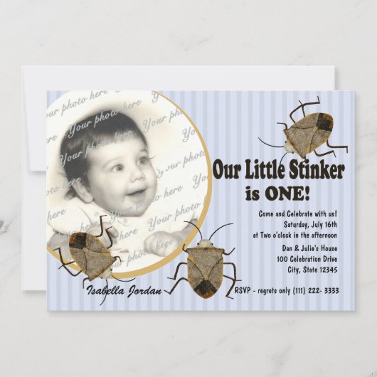 Invitation Lil Stinker 1er anniversaire (Devant)