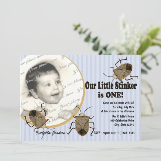 Invitation Lil Stinker 1er anniversaire (Debout devant)
