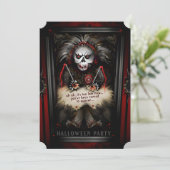 Invitation Lil Voodoo Doll Skeleton Halloween Party (Debout devant)