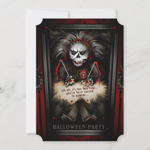 Invitation Lil Voodoo Doll Skeleton Halloween Party
