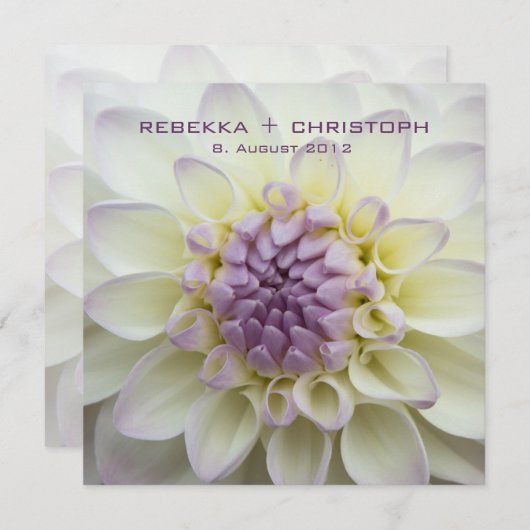 Invitation Lila Dahlie (Devant / Derrière)