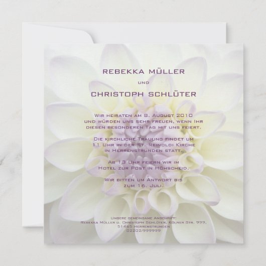 Invitation Lila Dahlie (Dos)