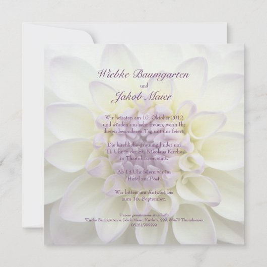 Invitation Lila Dahlie (Dos)