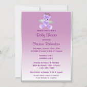 Invitation Lilac Angel Teddy Bear Baby shower (Dos)