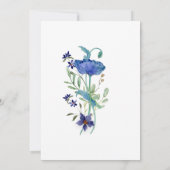 Invitation Lilac Aqua Blue Aquarelle Poppy Floral Mariage (Dos)
