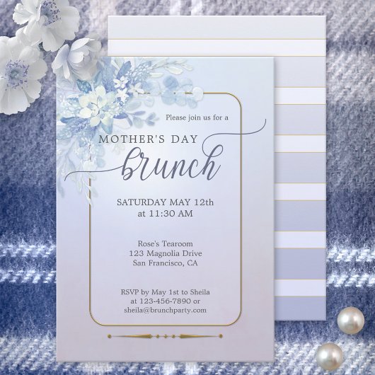 Invitation Lilac Aquarelle Floral Mothers Day Brunch