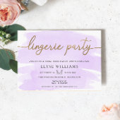 Invitation Lilac Aquarelle Or Lingerie Fête des mariées de fê