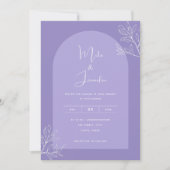 Invitation Lilac Arch Botanique Lavande Boho QR Code Moderne (Devant)