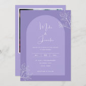 Invitation Lilac Arch Botanique Lavande Boho QR Code moderne (Devant / Derrière)