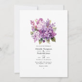 Invitation Lilac au Mariage d'été floral de raisin (Devant)