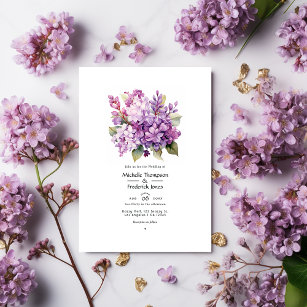 Invitation Lilac au Mariage d'été floral de raisin