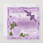 Invitation Lilac Blossom, Bows & Diamonds 90e anniversaire (Dos)