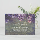 Invitation Lilac Blossoms Rustic Wood Engagement Party (Debout devant)