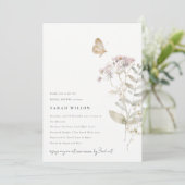 Invitation Lilac Boho Fleur de Fougère Botanique Lavage de Ma (Debout devant)