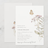 Invitation Lilac Boho Fleur sauvage Fern Baby shower botaniqu (Devant / Derrière)