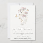 Invitation Lilac Boho Fleur sauvage Fern Fiançailles botaniqu (Devant)