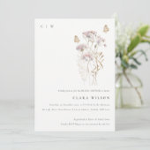 Invitation Lilac Boho Fleur sauvage Fern Foliage Fête des mar (Debout devant)