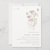 Invitation Lilac Boho Fleur sauvage Fern Mariage botanique (Devant)