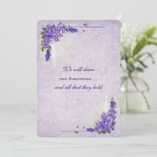 Invitation Lilac Bouquet Mariage (Debout devant)