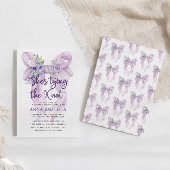 Invitation Lilac Bow She's Tying the Knot Fête des mariées