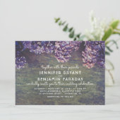 Invitation Lilac Branches en fleurs Mariage en bois rustique (Debout devant)