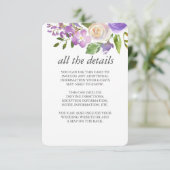 Invitation Lilac | Chic Lavender Floral Mariage Détails de l' (Debout devant)