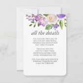 Invitation Lilac | Chic Lavender Floral Mariage Détails de l' (Devant)