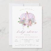 Invitation Lilac Citrouille et Baby shower Fleurs (Devant)
