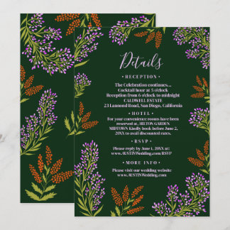Invitation Lilac Colorful Fleur sauvage Botanical Mariage Dét