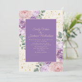 Invitation Lilac Crème rose Floral Parties scintillant or Mar (Debout devant)
