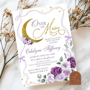 Invitation Lilac De La Bow Violette Sur Le Baby shower De La
