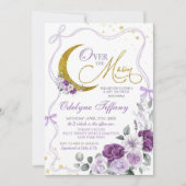 Invitation Lilac De La Bow Violette Sur Le Baby shower De La  (Devant)