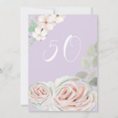 Invitation Lilac Delicate aquarelle rose palepink fête annive (Dos)