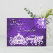 Invitation Lilac Disco Ball, Princess Coach & Horses Sweet 16 (Debout devant)