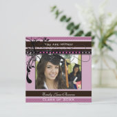 Invitation Lilac Dots & Swirls Senior Pictures Class of 2011 (Debout devant)