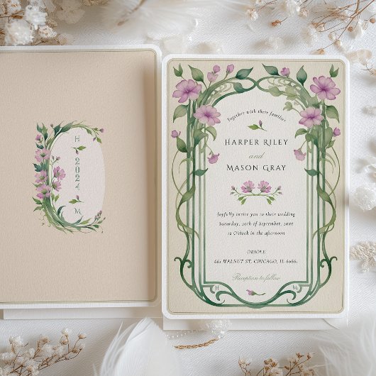 Invitation Lilac Elegance Floral Mariage
