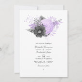 Invitation Lilac et charbon de bois Code QR RSVP Mariage (Devant)