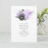 Invitation Lilac et charbon de bois Code QR RSVP Mariage (Debout devant)