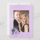 Invitation Lilac et Charcoal Floral Mariage Photo (Dos)