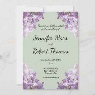 Invitation Lilac et Earthy Sage