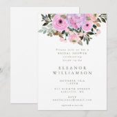 Invitation Lilac et Fête des mariées de bouquet de fleurs ros (Devant / Derrière)
