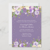 Invitation Lilac et Lavender Purple Passion Roses Mariage (Devant)