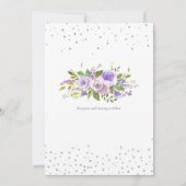 Invitation Lilac et Lavender Purple Passion Roses Mariage (Dos)