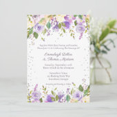 Invitation Lilac et Lavender Purple Rose Mariage (Debout devant)
